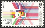 Stamps Spain -  2828 - ingreso de Portugal y España en la C.E., alegoría
