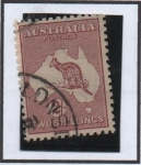 Sellos de Oceania - Australia -  Canguro y Mapa