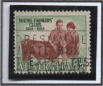 Stamps Australia -  Chico y chica con la Res