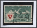 Sellos de Oceania - Australia -  Mapa mundo, YMCA Emblema
