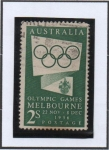 Stamps Australia -  Circulos Olimpicos y Armas d' melbourne