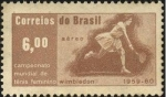 Stamps : America : Brazil :  MARÍA BUENO. Winbledon 1959 -  1960, campeonato mundial de tenis femenino.