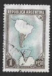 Sellos de America - Argentina -  594 - Mapa de América del Sur 