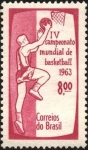 Sellos de America - Brasil -  4to. campeonato mundial de basketball de 1963.