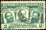 Sellos de America - Paraguay -  Homenaje a sus héroes. Carlos A López, Mariscal López, General Caballero.