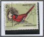 Stamps Australia -  Pajaros Australianos: Pinzom Carmesi