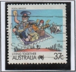 Stamps Australia -  Dibujos Animados: Servicios postales