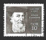 Stamps Germany -  1167 - Johann Gutenberg (DDR)
