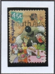 Stamps Australia -  Caricaturas d' l' vida silvestre: Koala con Pastel
