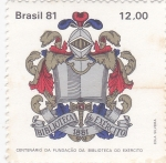 Stamps Brazil -  Centenario Fundación Biblioteca del Ejercito