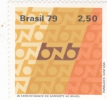 Sellos de America - Brasil -  25 Años del Banco del Noroeste de Brasil