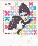 Sellos de America - Brasil -  centenario nacimiento Helen Keller
