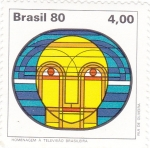 Sellos de America - Brasil -  Homenaje a la Televisión Brasileña
