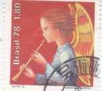 Sellos de America - Brasil -  Ángel tocando la flauta
