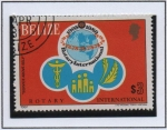 Sellos del Mundo : America : Belice : Rotary Club: 75 anniv. projet. Emblema