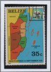 Stamps Belize -  Mapa