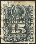Stamps America - Chile -  Cristóbal Colón. Sello ruleteado.