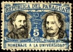 Stamps America - Paraguay -  50 aniversario de la Universidad. Presidente Caballero, Senador Decoud.