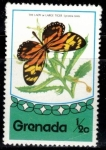 Stamps Grenada -  Mariposa Dama o Tigre Grande (Lycorea ceres).