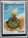 Sellos de Africa - Benin -  Flores d' Cactus: Turbinicarpus Kinkerianus