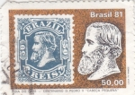 Stamps Brazil -  Día del sello- centenario D, Pedro II