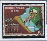 Stamps Benin -  Mapa d' Beni  y ciclistas
