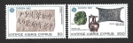 Stamps : Asia : Cyprus :  595-596 - Arqueología