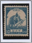 Stamps : Asia : Myanmar :  Elefante carryng Teak