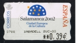 Stamps Spain -  ATMS  Ciudad Española de la cultura Salamanca 2002