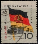 Stamps Germany -  10 años de la DDR.FDGB casa de vacaciones Fritz Heckert.