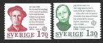 Sellos de Europa - Suecia -  1324-1325 - Elise Ottesen-Jensen y Joe Hill 