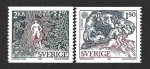 Stamps Sweden -  1352-1353 - Folklore