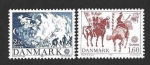 Stamps Denmark -  680-681 - Folklore