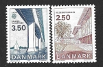 Sellos de Europa - Dinamarca -  738-739 - Arquitectura