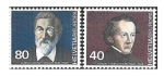 Stamps Switzerland -  685-686 - Johann Konrad Kern y Gustav Adolf Hasler 