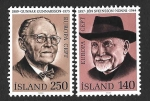 Stamps : Europe : Iceland :  528-529 - Jon Sveinsson Nonni y Gunnar Gunnarsson