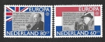 Stamps Netherlands -  605-606 - Guillermina de los Países Bajos y Winston Churchill