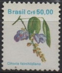 Stamps Brazil -  Flores: Clitoria fairchaldia