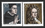 Sellos de Europa - Alemania -  1328-1329 - San Alberto Magno y Gottfried Wilhelm Leibniz