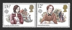 Sellos de Europa - Reino Unido -  915-916 - Charlotte Bronte y George Eliot  