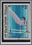 Sellos de Europa - Bulgaria -  Juegos Olimpicos' Moscow 80: Gimnasta