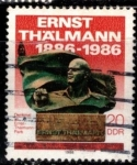 Stamps Germany -  Apertura de Ernst Thalmann Parque, de Berlín.Memorial-DDR.