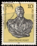 Stamps Germany -  150a Aniv nacimiento de Heinrich von Stephan (fundador de la UPU)DDR.
