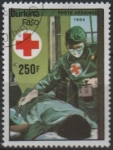 Stamps Burkina Faso -  Cruz Roja: Physician patient