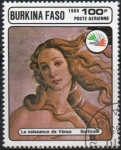 Stamps Burkina Faso -  Italia'85 La Maissace d' Venus