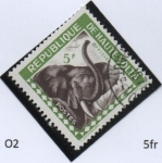 Stamps Burkina Faso -  Elefante