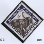 Sellos de Africa - Burkina Faso -  Elefante