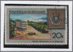 Stamps : Africa : Burundi :  Edificio y escudo