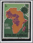 Stamps : Africa : Burundi :  CEE-EAMA: Mapa d