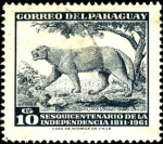 Stamps : America : Paraguay :  150 años de la independencia de 1811. PUMA,